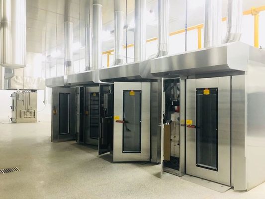 Διπλό ράφι 36 δίσκων περιστροφικός φούρνος ραφιών φούρνων 18x26 εμπορικός για τα κέικ και την πίτσα ψωμιού