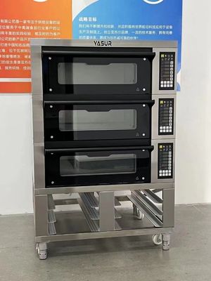 Yasur 9 ηλεκτρικός 300c 40x60 3 γεφυρών αρτοποιείων δίσκων φούρνος αρτοποιείων γεφυρών φούρνων