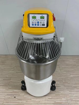 4.5kw βαρέων καθηκόντων σπειροειδής ζύμης αναμίκτης ζύμης ανοξείδωτου ταχύτητας αναμικτών διπλός 50 κλ με το πλέγμα κύπελλων