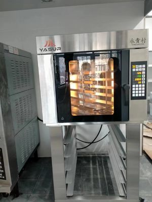 Συμβατικός φούρνος πέντε αμερικανικοί δίσκοι 18 αερίου ζεστού αέρα Yasur δανικοί Croissant ψωμί &quot; X26» και φούρνος 9.5Kw ζύμης, με τον ατμό