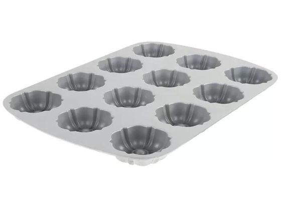 12 Muffin αλουμινίου μη ραβδιών φορμών τηγάνι για Foodservice NSF τον εμπορικό βαθμό Bundtlette διαμερισμάτων